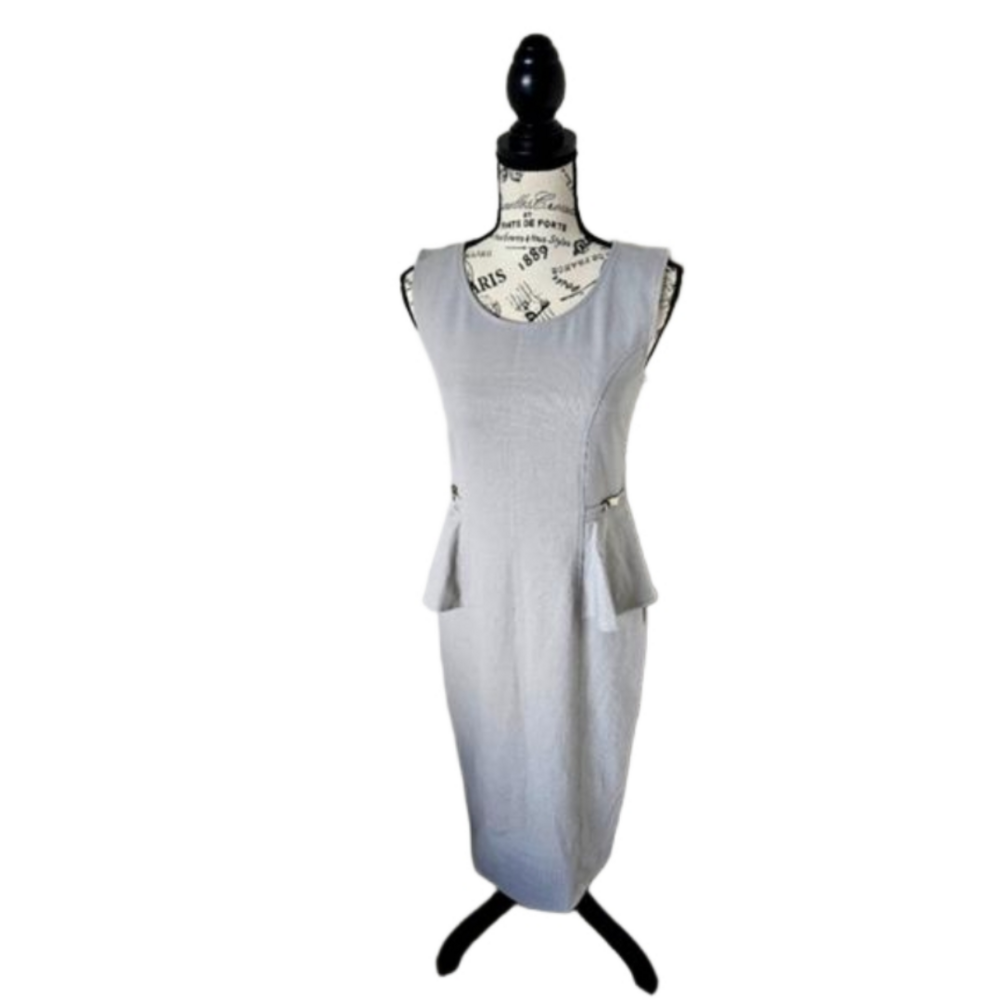 ๐จ๐ต Nathalie Chaize pencil midi dress beige size 36 EU ๐จ๐ต - Picture 1 of 10